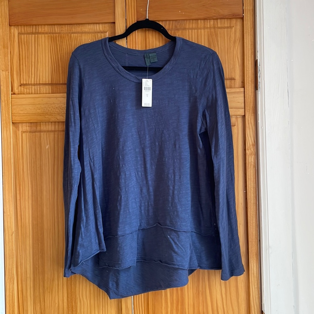 Anthropologie navy knit top